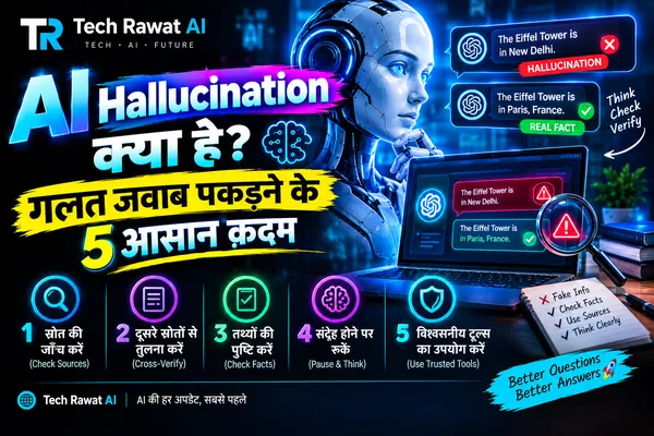 AI Hallucination क्या है? गलत जवाब पकड़ने के 5 आसान क़दम