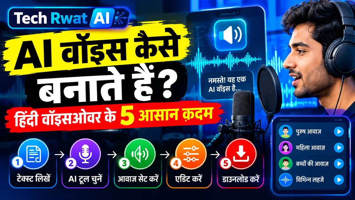 AI वॉइस कैसे बनाते हैं? हिंदी वॉइसओवर के 5 आसान क़दम