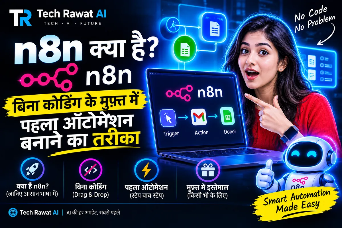 n8n क्या है? कितना मुफ़्त है और पहला ऑटोमेशन कैसे बनाएँ